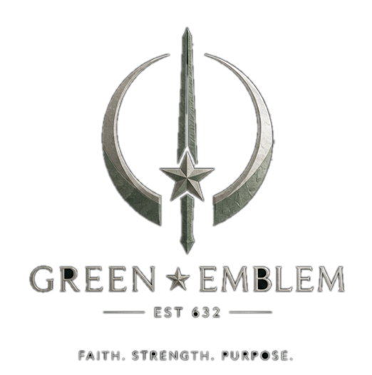 Green Emblem — Faith. Strength. Purpose.